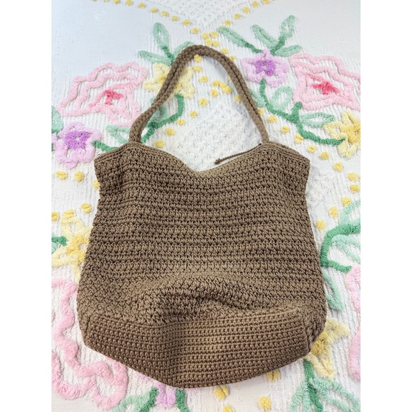 The‎ Sak Crochet Tote Bag Brown Hobo Shoulder Bag - Picture 2 of 10